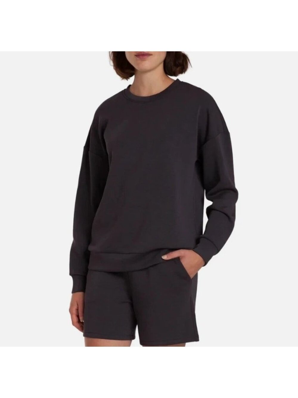 Lazypants Women's XL  Lounge Sweatshirt  Modal Blend Black Gray P0937